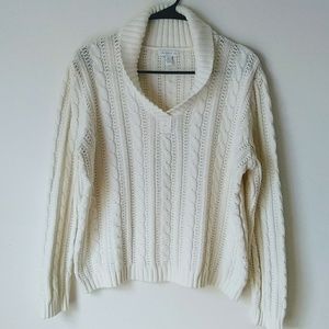 Charter Club Cable Knit Cream Sweater